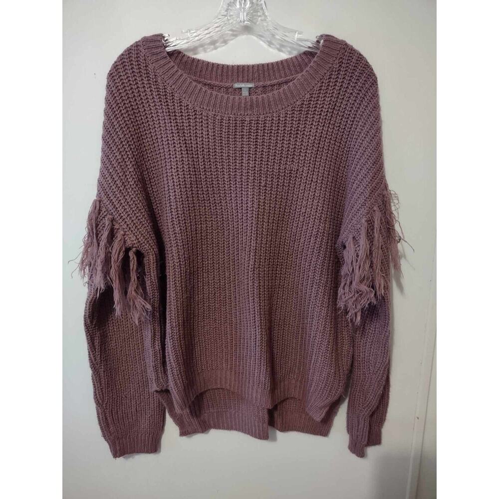 Charlotte Russe | Purple Oversized Sweater With Tassle Sleeves Size Small